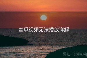 丝瓜视频无法播放详解