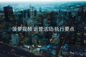 菠萝视频 运营活动 执行要点