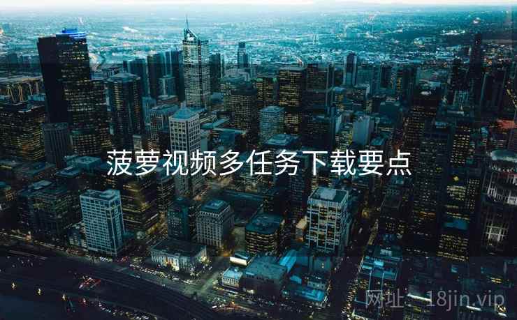 菠萝视频多任务下载要点