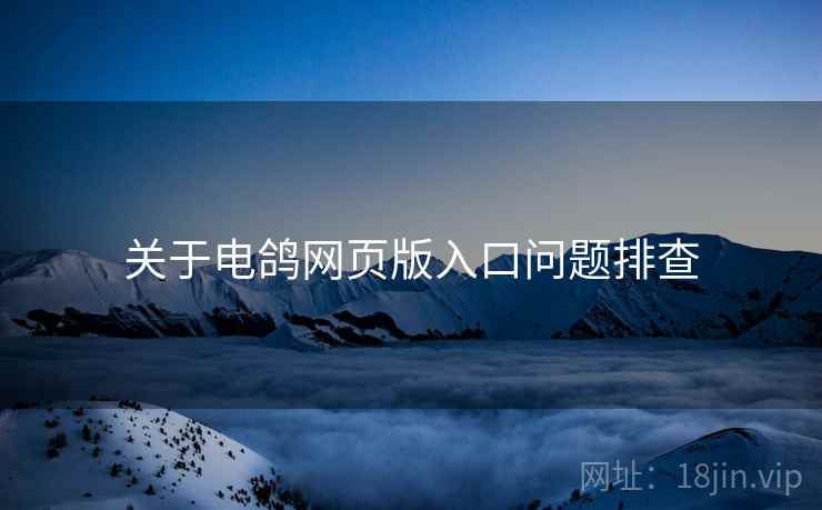 关于电鸽网页版入口问题排查